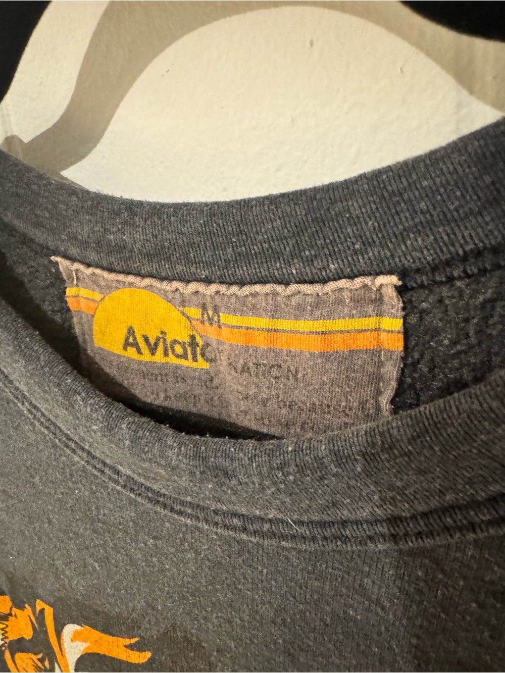 Aviator Nation Charcoal Tiger Graphic Crewneck Sweatshirt - Yellow Accent - Picture 4 of 6